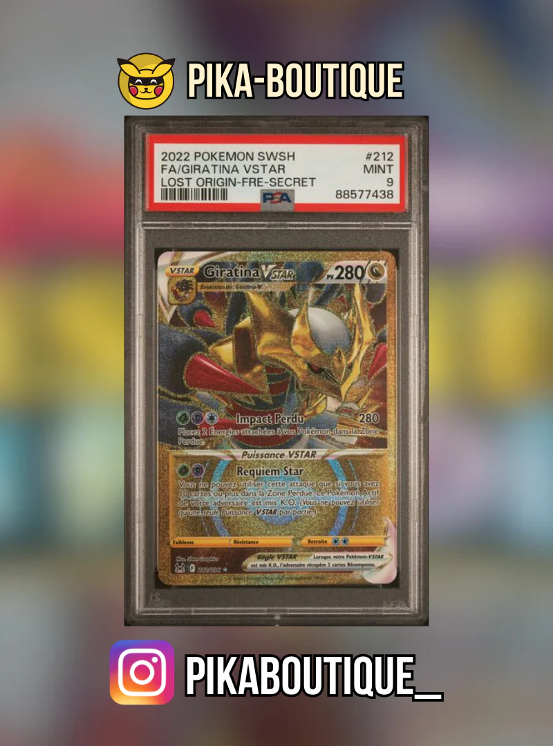 212 - PSA9  GIRATINA GOLD - Carte gradée -