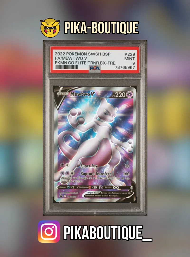 229 - PSA9  MEWTWO V - Carte gradée -